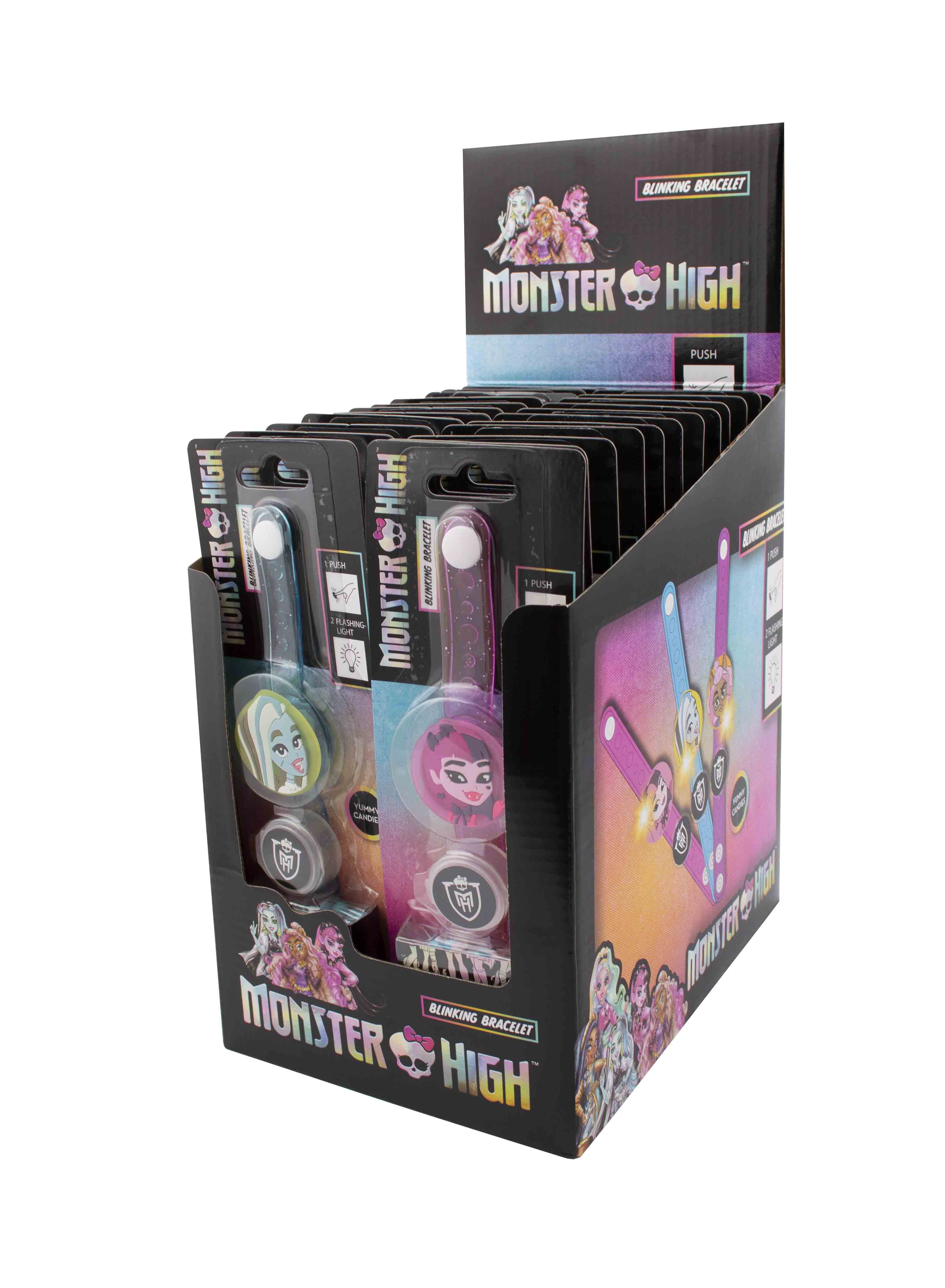 Monster High Blinking Bracelet – blikající náramek s cukrovinkou 10g