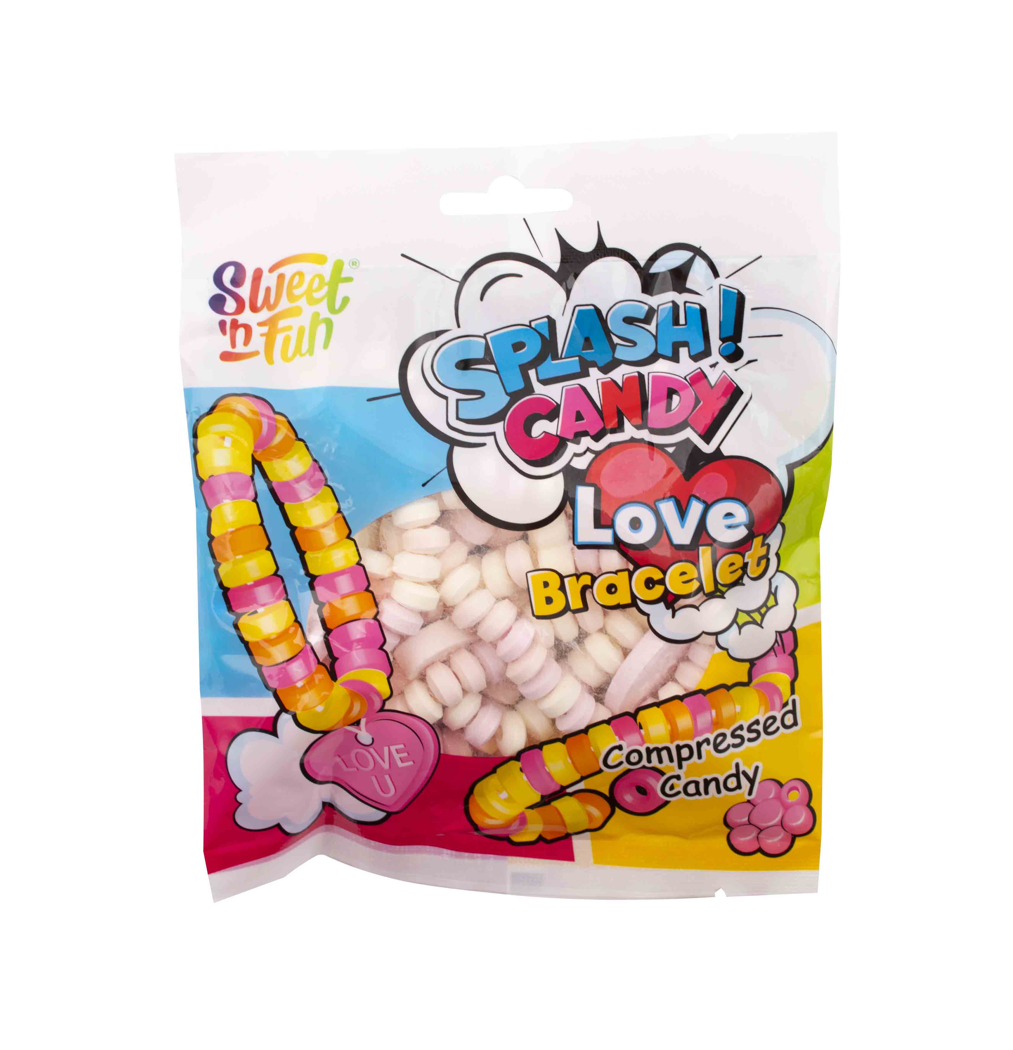 Splash Candy Love Bracelet - komprimátové náramky s přívěškem 100g